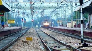 Mumbai Rajdhani At Full Speed || TERRIFIC HONKING & TRACK SOUND !!!!!!