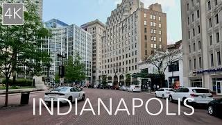 Downtown Indianapolis Indiana City Drive 4K - Driving tour of Indy / The Crossroads of America