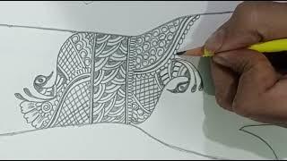 The Royal Peacock Mehndi Design #lineart  #newmehndidesign