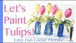 Loose Watercolour Beginners 'Tulips in Blue' with Andrew Geeson