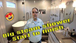 Complete install  Steam Shower  start to finish Time Lapse