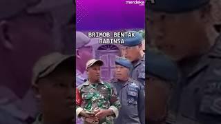 TEGANG! Perwira Brimob Bentak Babinsa TNI AD #merdekadotcom #tniad #brimobindonesia