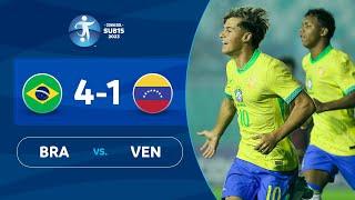 BRASIL vs. VENEZUELA [4-1] | RESUMEN | CONMEBOL SUB 15 | FASE DE GRUPOS