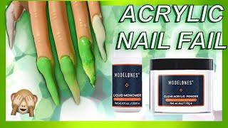 trying acrylic nails for the first time  worst NAIL FAIL 2020 Testing Modelones Acrylic Kit