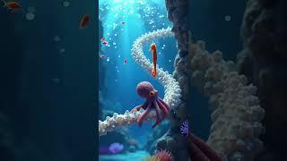 Baby Octopus and Seahorse Building a Coral Roller Coaster  #asmr #cute #campping