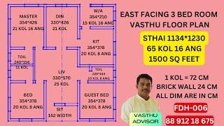 "3 Bedroom East Facing House Plans: Vastu-Compliant Designs for Harmonious Living | Vastu Advisor"