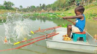 Best Hook fishing 2022|Little Boy hunting fish by fish hook From beautiful naturePart-25