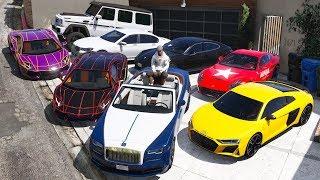 GTA 5 - Stealing Luxury Youtubers Cars with Franklin! (Real Life Cars #08)