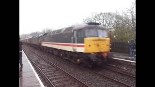 The S&C RLY: x2 Class 47 LSL with Statesman Rail: "Settle & Carlisle Circular" passing at Appleby.