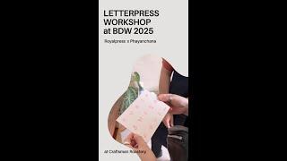 Letterpress Workshop | Bangkok Design Week 2025