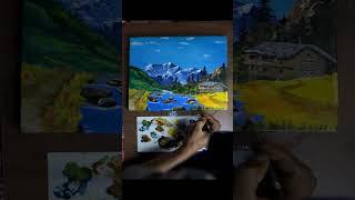 Paint a masterpiece using only acrylic#stepbysteppainting #uniquetutorial #acrylicpainting