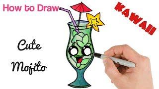 How to Draw Cute Drink Mojito | Kawaii drawing for beginners | Mister Brush