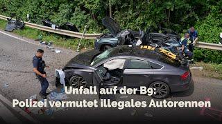 Unfall auf der B9: Polizei vermutet illegales Autorennen
