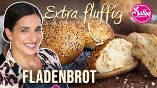 fluffiges Fladenbrot / Dönerbrot mit Sesam  schnell & lecker / perfekt zum Grillen ️