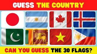 Guess the Country by the Flag Quiz - Guess the 30 Flags? #3 | Country Quiz | General Knowledge Quiz