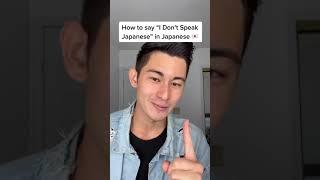 How To Say "I Don't Speak Japanese" In JAPANESE 