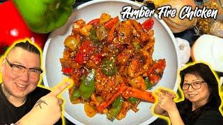 DELICIOUS Amber FIRE chicken recipe! Professional Chinese Chefs - Mum and Son cooks