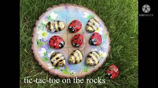 Крестики-нолики на камне. Tic-tac-toe on the rock