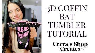 3D Coffin Bat Tumbler | PDB Creative Studio | Gracefully Created | Dimensional Drinks