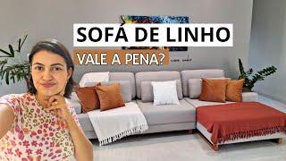 SOFÁ DE LINHO vale a pena? 1 ano de uso! ME ARREPENDI?