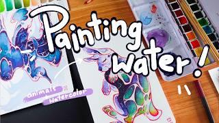 watercolor tutorial || water animal process