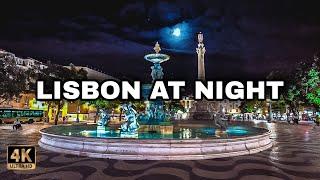  Lisbon at Night, Portugal Walking Tour (4K UHD)