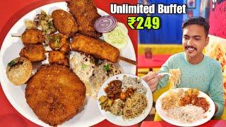 মাত্র ₹249 টাকায় Unlimited Buffet  Mutton Chicken Prawn Fish | Cheapest Buffet in Kolkata