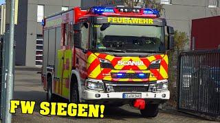 [NEUES Scania-HLF!] - Feuerwehr SIEGEN: Alarm für HLF, Drehleiter & RTW