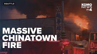 Crews battle vacant building fire in Seattle's Chinatown-International District