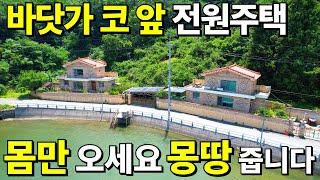 바닷가 코앞 전원주택! 몽땅 드립니다! 몸만 오세요~ 대지166평+주택2채 공짜나 다름없다! 연금 부럽지 않은 월세까지