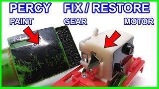 How to fix restore Percy Trackmaster, replace motor, axle and motor gear, roof paint