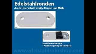 Edelstahl Ankerplatten aus V2A - geschliffen auf Korn 240