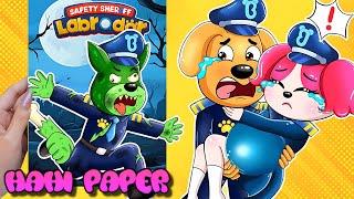 Sheriff Dobie turns into a Zombie! Rescue Sheriff Papillon /️Make Quiet Book Sheriff Labrador