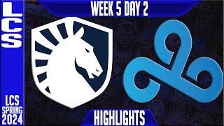 TL vs C9 Highlights | LCS Spring 2024 Week 5 Day 2 | Team Liquid vs Cloud9