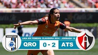 Queretaro Femenil vs Atlas 0-2 Resumen Goles 2024