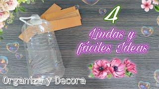 4 LINDAS MANUALIDADES con RECICLAJE! LINDAS IDEAS PARA EL HOGAR / MANUALIDADES CON BOTELLA / DIY