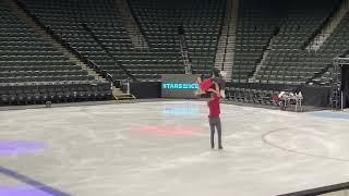 Alexa Knierim and Brandon Frazier rehearsing