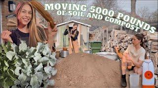 Moving 5000 Pounds Of Soil & Compost! Beneficial Nematodes, Planting Broccoli & Starting Luffa! VLOG