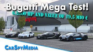 Bugatti's 6.200 hp test at the Nürburgring with Chiron Super Sport 300+, Pur Sport, Centodieci, Divo