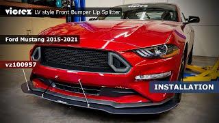 Vicrez LV style Front Bumper Lip Splitter vz100957| Ford Mustang 2018-2021| Installation