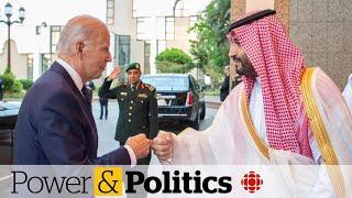 Biden fist bumps Saudi crown prince ahead of controversial meeting