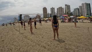 Tour Passeio Turismo Andando e Trabalhando nas Praias da Praia Grande São Paulo Brasil 4k