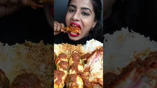 ASMR Eating Spicy Hyderabadi Hariyali Whole Chicken,Rice,Egg Curry Big Bites ASMR Eating Mukbang