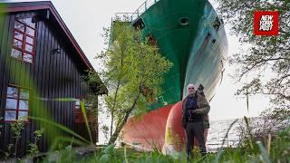 Norwegian man wakes to find cargo ship nearly crashed into his house