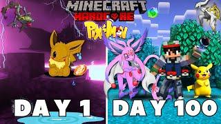 I Survived 100 DAYS as Eevee POKEMON in HARDCORE Minecraft! अभी मजा आयेगा बिडू ||