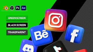 Make Free 3D Social Media Icons For Editing!