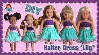 DIY | Halter Dress 'Lily' for 14" and 18" dolls • Sami Doll Tutorials