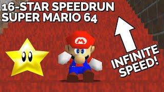 Super Mario 64 Speedrun: 16 stars (commentated by Maurits)
