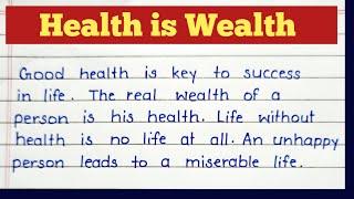 Health is wealth essay|paragraph on health is wealth in English|#healthiswealth#essay#paragraph