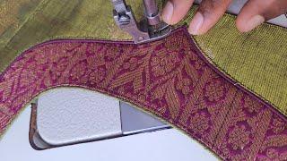 tailoring beginners simple method neck design || blouse design || easy patchwork blouse design